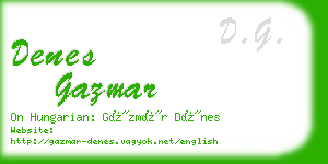 denes gazmar business card